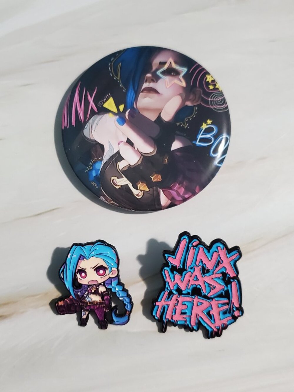✨$5 OFF $25 ✨ League of Legends Arcane Jinx Pin and Button lot